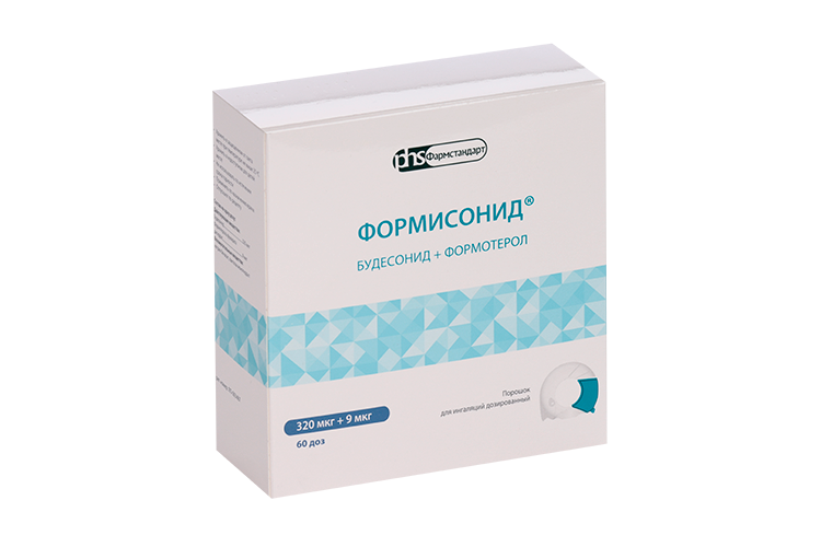 

Формисонид 320 мкг+9 мкг/доза, 60 шт, порошок для ингаляций дозированный