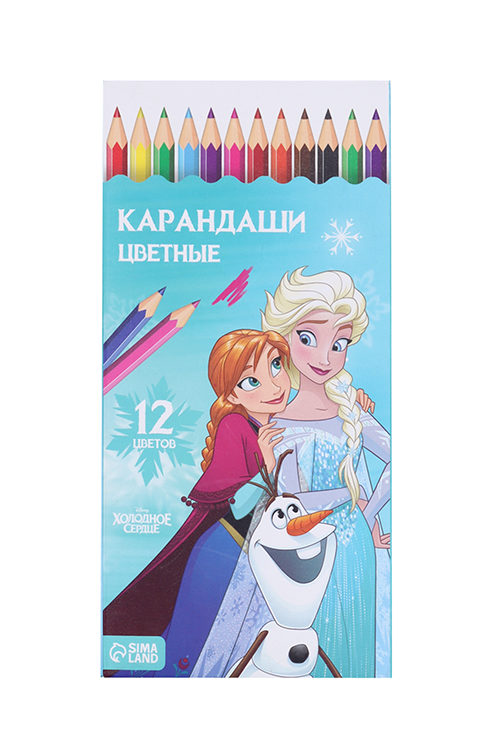 Карандаши Disney 12 цветов Эльза и Анна