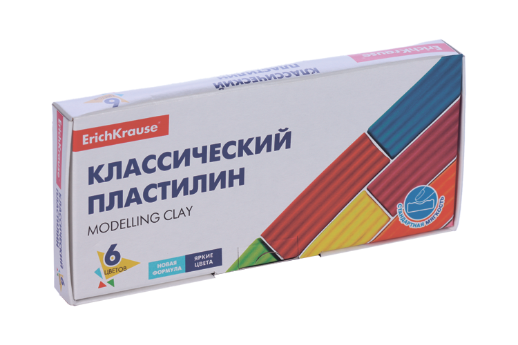 

Пластилин 6 цветов, 96 г, ErichKrause Modelling clay, в картонной упаковке