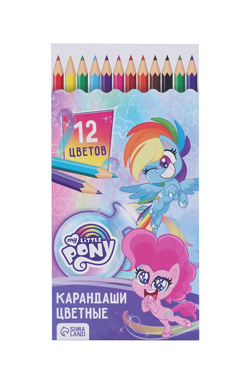 

Карандаши Hasbro 12 цветов "Пинки Пай", заточенные, шестигранные My Little Pony