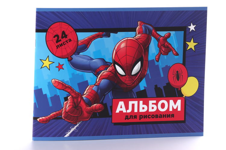 Альбом д/рисования MARVEL А4, 24 листа, Spider-man, Человек-паук