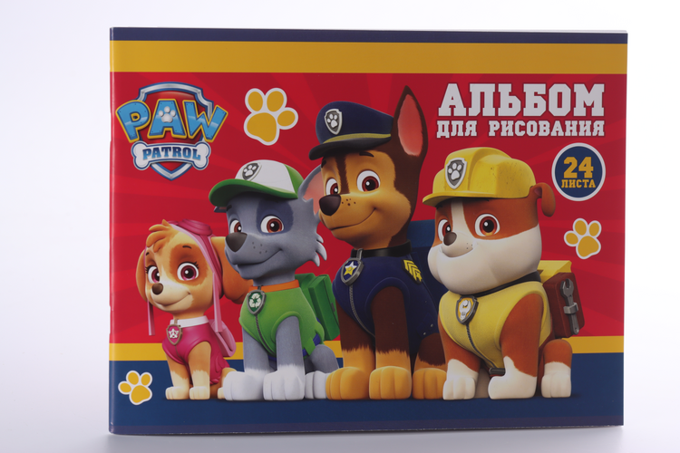 Альбом д/рисования А4, 24 листа,Paw Patrol мел карт