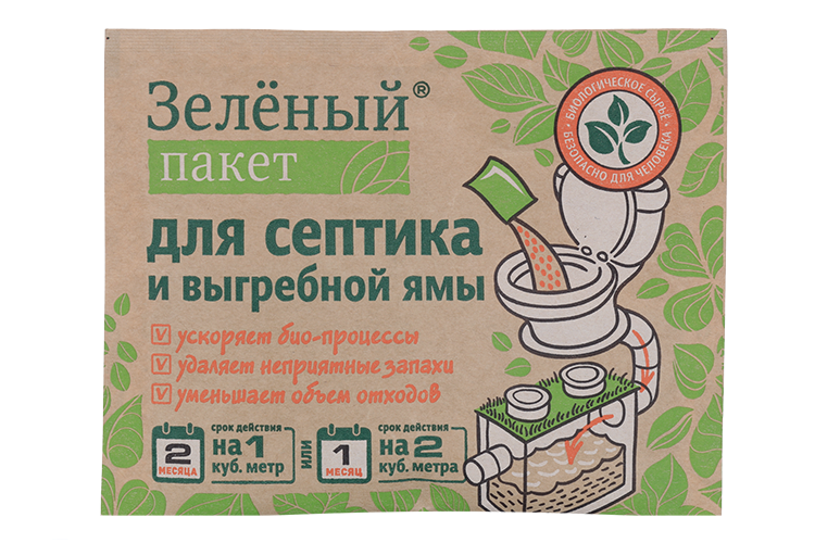 

Средство д/выгребных ям и септиков Доктор Робик Зеленый пакет на 2 месяца 2 м3