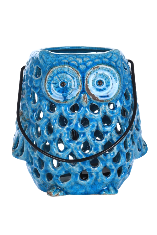 Подсвечник керамика на 1 свечу Филин с ажурным оперением 17,5х17х11,5 см