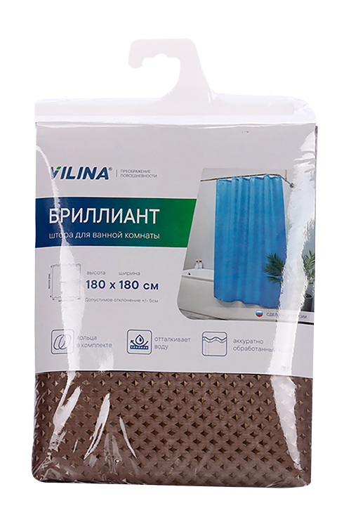 

Штора д/ванной комнаты Бриллиант 180х180 см полиэстер цвет бежевый