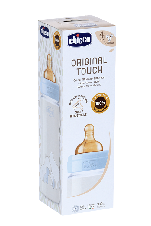 Бутылочка Chicco Original Touch Boy лат соска РР (с 4 мес), 330 мл