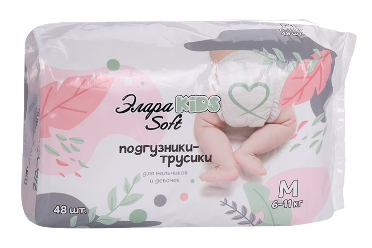 Подгузники-трусики Элара KIDS Soft р M (6-11 кг), 48 шт