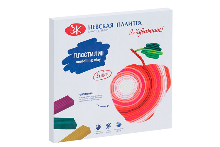 

Пластилин Я - Художник ЗК Невская палитра 24 цвета 480 г со стеком