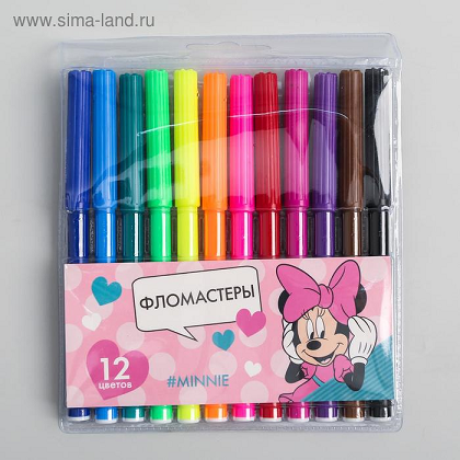 

Фломастеры Disney Minnie, 12 цветов, Минни Маус