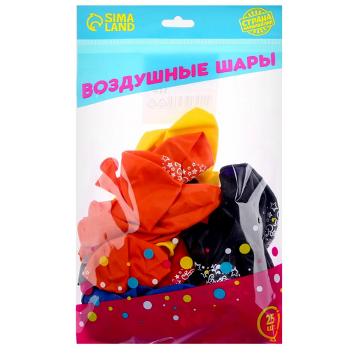 

Шар воздушный Страна Карнавалия С днем рождения , диско, набор 25 шт , микс