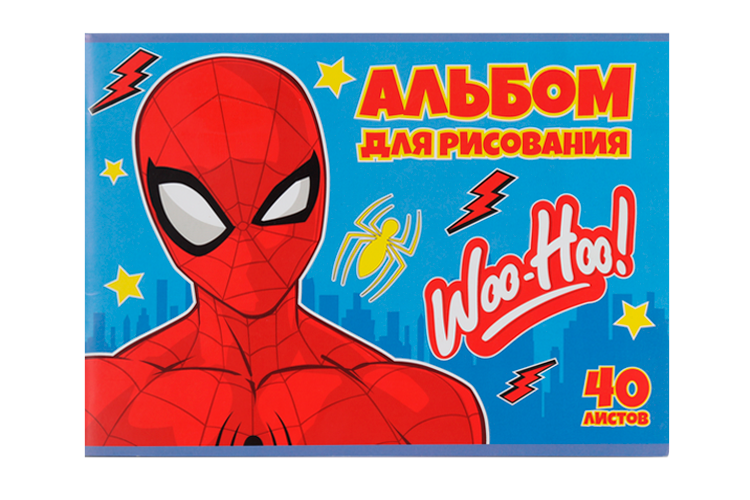 Альбом д/рисования MARVEL А4 40 листов Человек-паук Woo-Hoo!