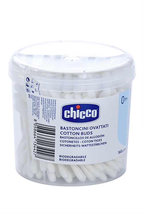 

Ватные палочки Chicco б/ограничителя (с 0 мес), 160 шт
