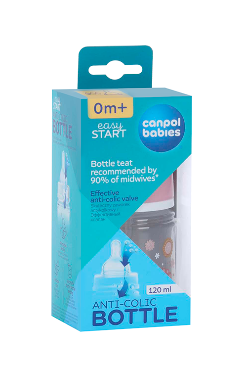 

Бутылочка PP EasyStart Newborn с широк горлыш антиколик, 120 мл, Newborn baby розовый