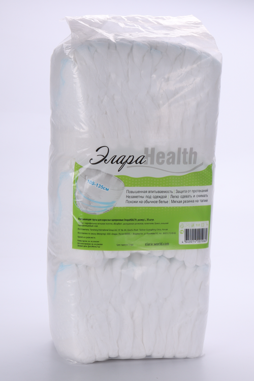 

Трусы Элара Health д/взрослых впитывающие р L (100-135 см), 30 шт