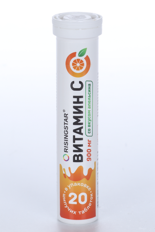 

Комплекс RISINGSTAR Витамин C, 900 мг, 20 шт, таблетки шипучие