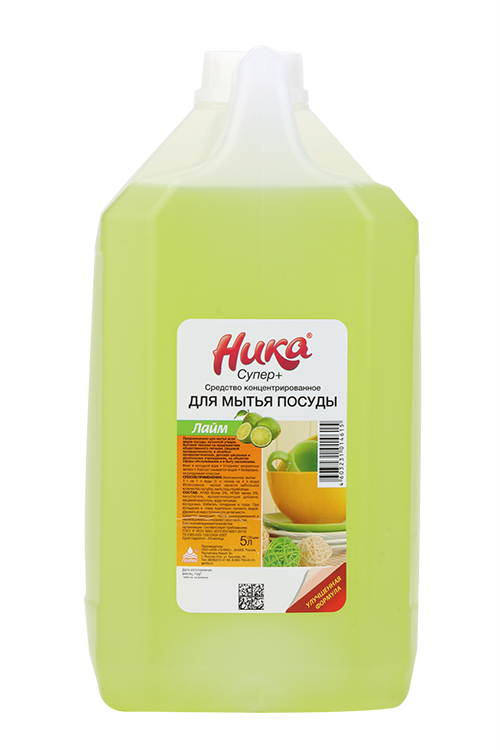 Средство концентрированное д/мытья посуды Ника-Супер+ со вкусом лайма канистра 5 л
