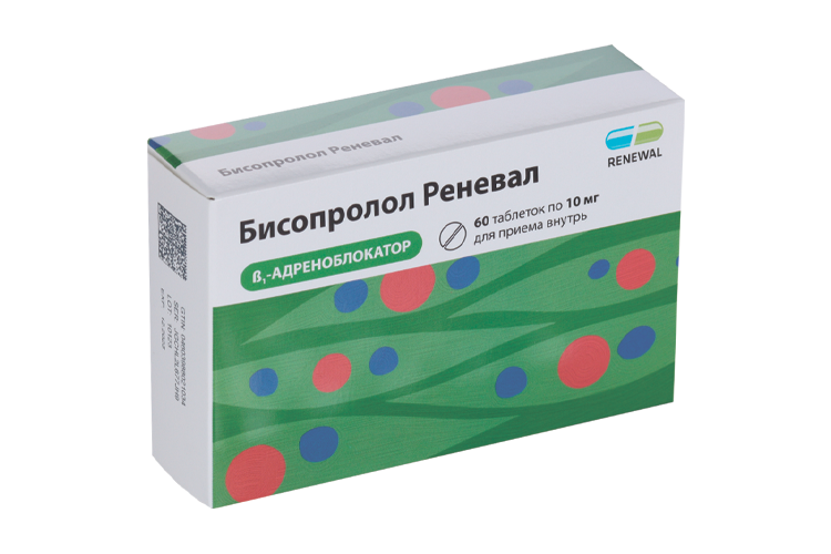 

Бисопролол Реневал 10 мг, 60 шт, таблетки покрытые пленочной оболочкой