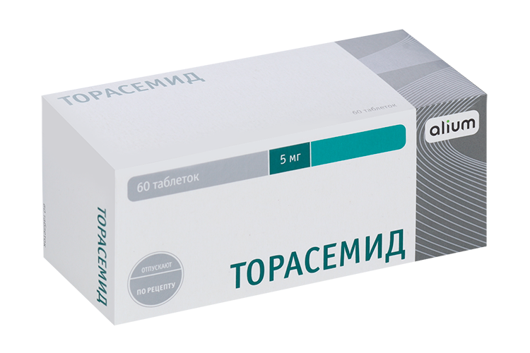 

Торасемид 5 мг, 60 шт, таблетки