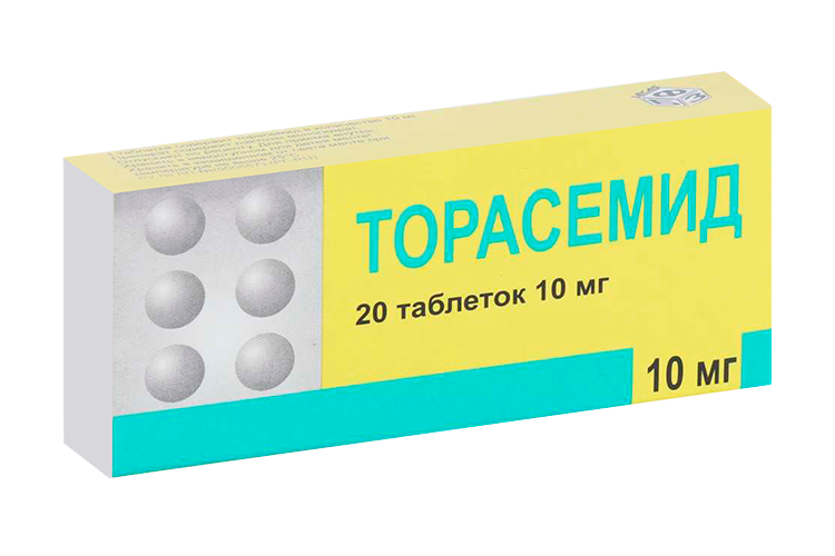 

Торасемид 10 мг, 20 шт, таблетки