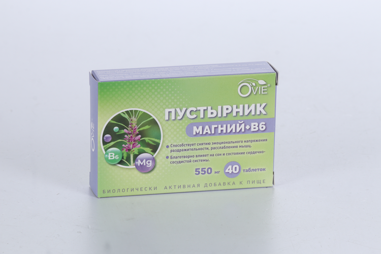 

Пустырник с магнием и витамином В6 Ови, 40 шт, таблетки