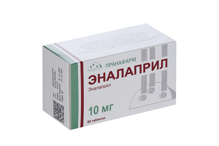 

Эналаприл 10 мг, 60 шт, таблетки