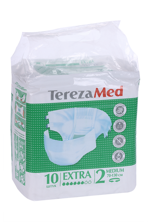 

Подгузники TerezaMed Extra Medium д/взрослых впитыв на липучках р 2, 10 шт