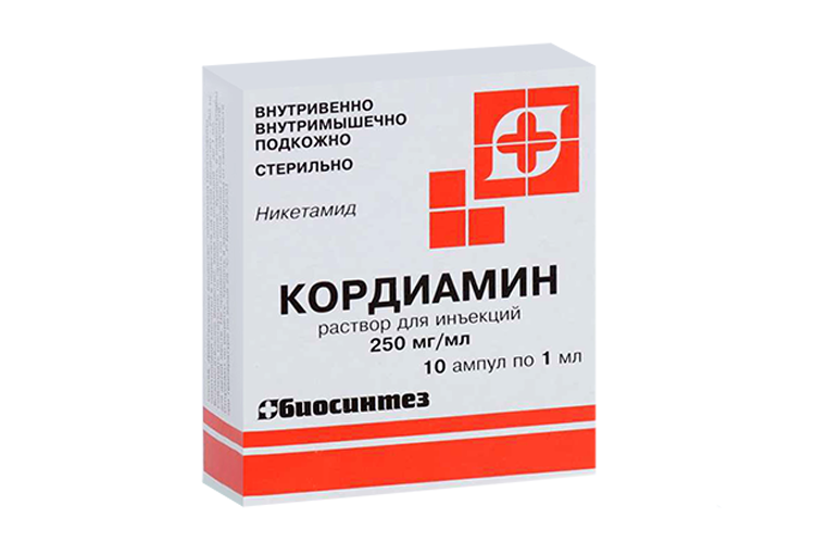 

Кордиамин, 1 мл, 10 шт, раствор для инъекций Биосинтез