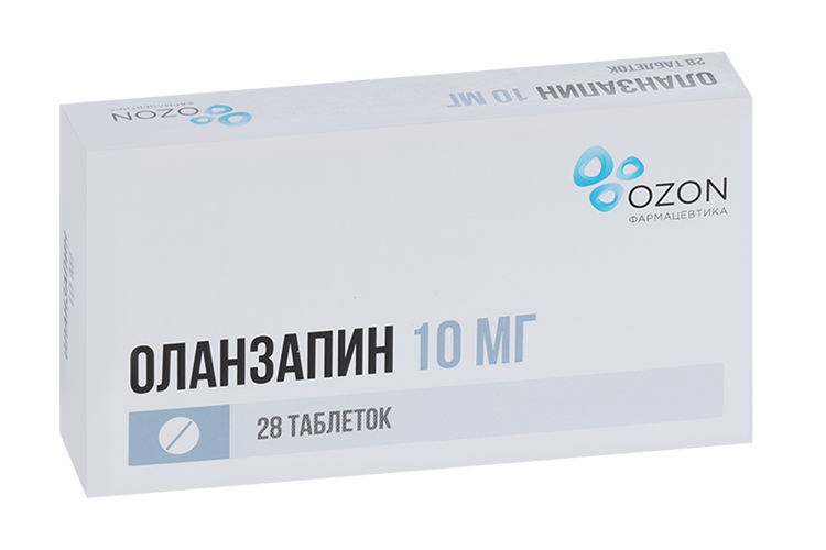 

Оланзапин 10 мг, 28 шт, таблетки покрытые пленочной оболочкой