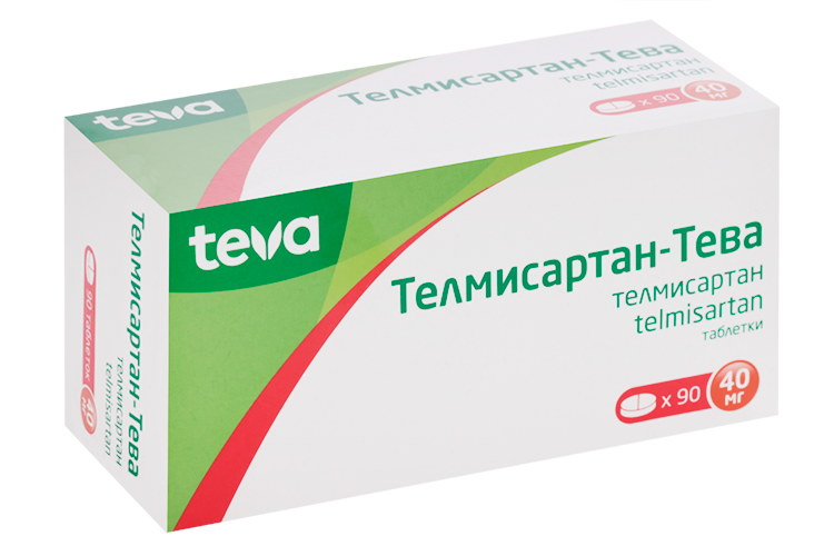 

Телмисартан-Тева 40 мг, 90 шт, таблетки