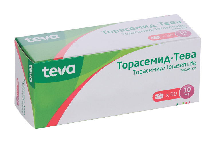 

Торасемид-Тева 10 мг, 60 шт, таблетки