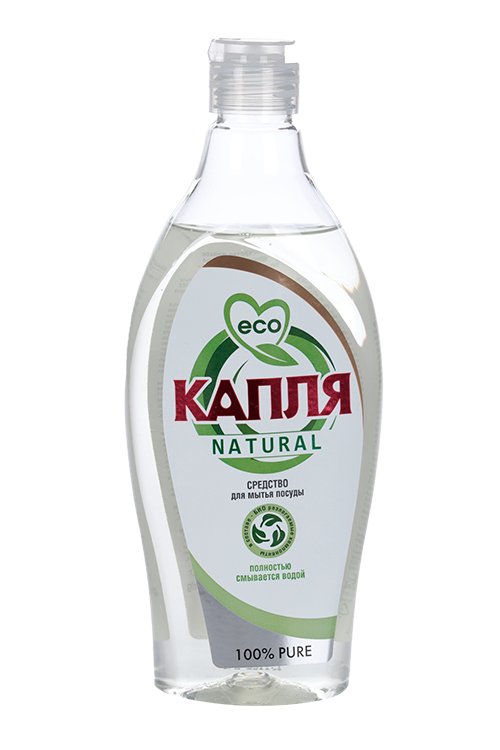 Средство д/мытья посуды Капля Natural 100% Pure 500 г