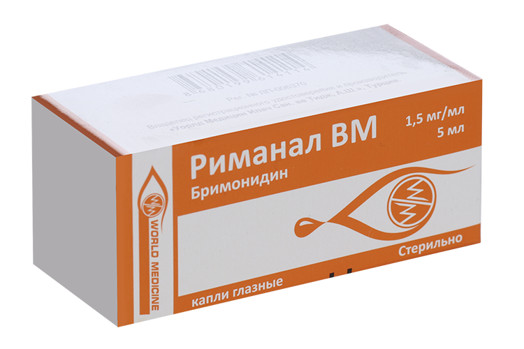 Риманал ВМ 1.5 мг/мл, 5 мл, капли глазные