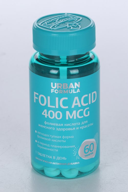 Комплекс Urban Formula Folic acid, 60 шт, таблетки комплекс для красоты волос urban formula hair expert 60 шт