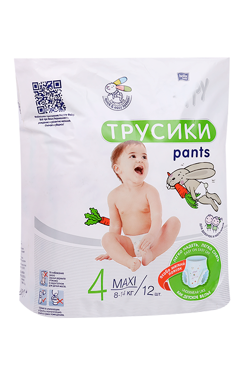 

Подгузники-трусики bella baby Happy Maxi (8-14кг), 12 шт