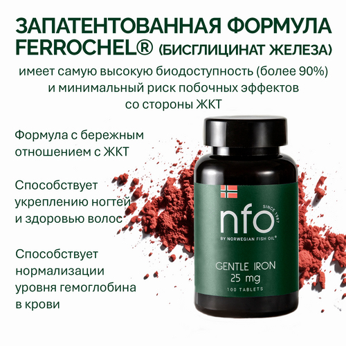 Железо легкодоступное NFO, 100 шт, таблетки