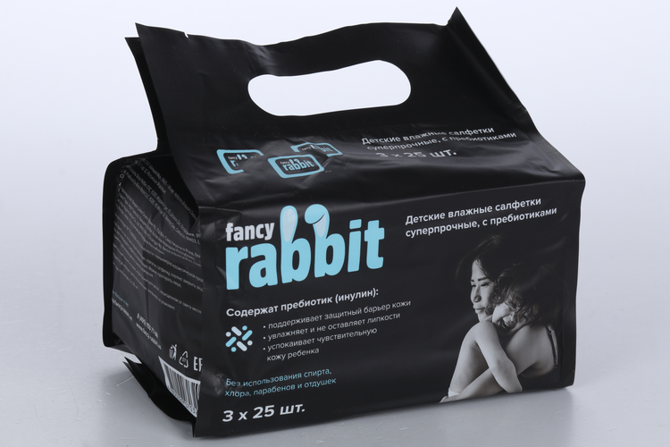 Салфетки влаж Fancy Rabbit детские, 75 шт