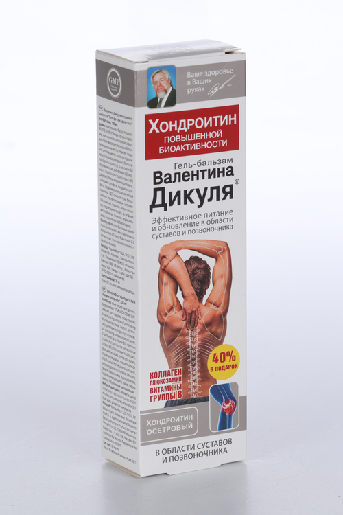 

Гель-бальзам Валентина Дикуля Хондроитин осетровый д/тела, 125 мл, 40% в подарок