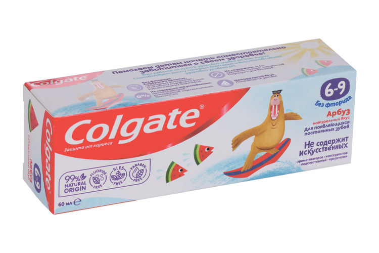 З/паста Colgate вкус арбуза 6-9 лет б/фторида д/детей, 60 мл