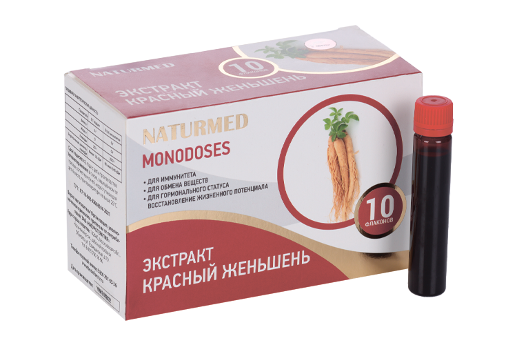 

Напиток Красный женьшень концентрированный безалкогольный, 20 мл, 10 шт