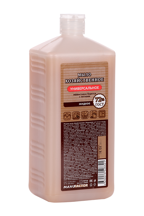

Мыло MANUFACTOR жидкое хозяйственное универсальное пэт 1 л, (L50604)