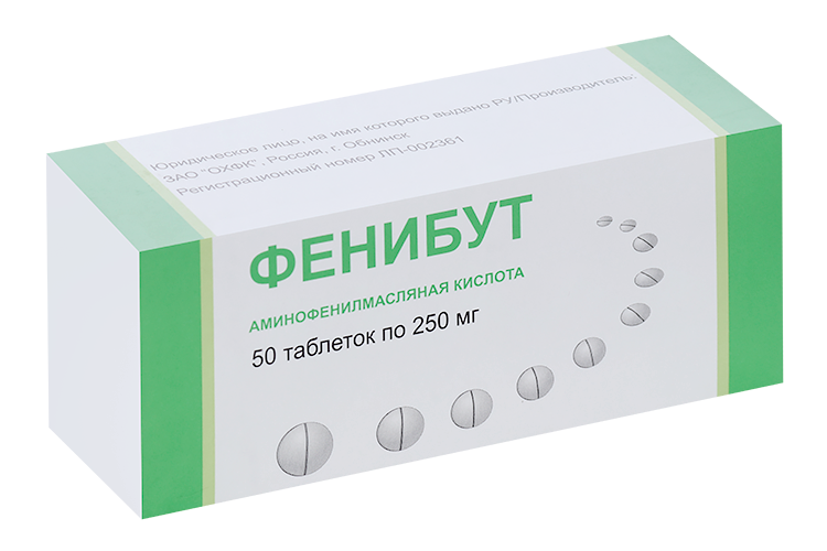 

Фенибут 250 мг, 50 шт, таблетки