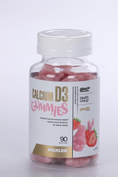 Кальций D3 Gummies клубника MAXLER, 90 шт, конфеты жевательные