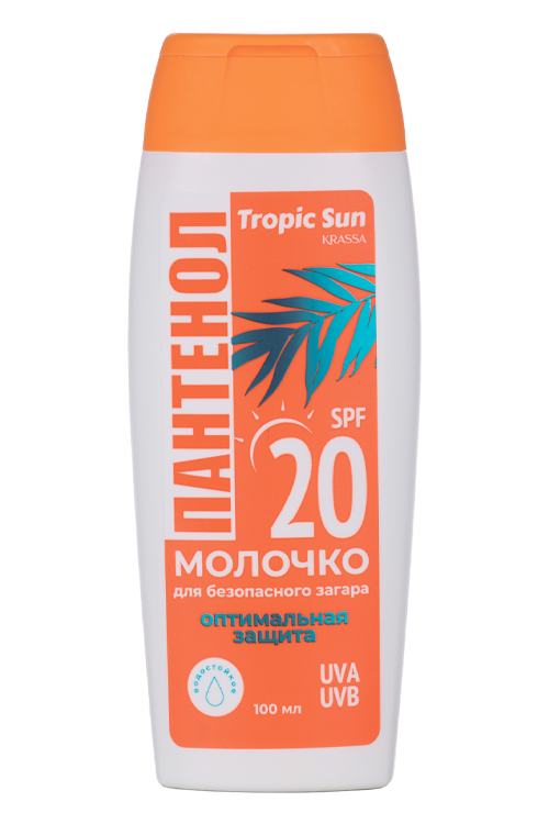 молочко для безопасного загара для тела spf 20 krassa milk for safe tanning 100 мл Молочко Krassa Пантенол д/безопасного загара SPF20, 100 мл, (KTS41764)