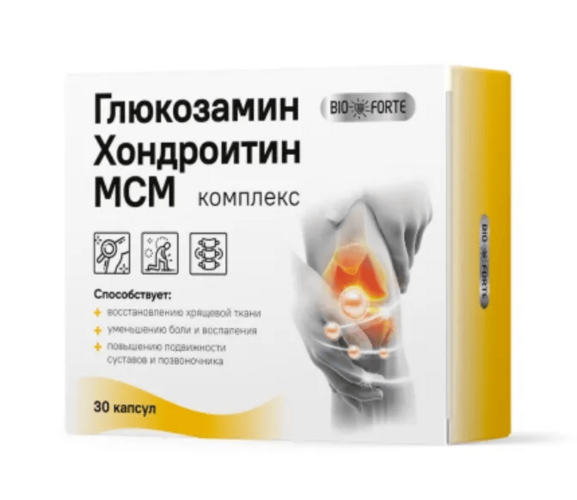 

Глюкозамин Хондроитин МСМ BioForte, 30 шт, капсулы