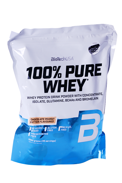 Протеин сыворот BioTechUSA 100% Pure Whey шоколад-арахис масло, 1 000 г