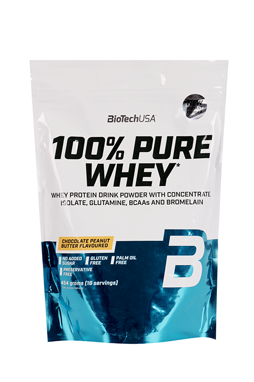 

Протеин сыворот BioTechUSA 100% Pure Whey шоколад-арахис масло, 454 г