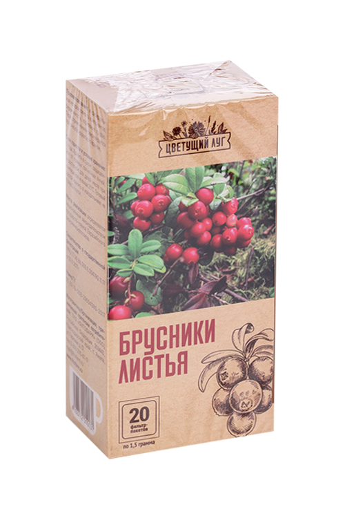 

Брусники листья Цветущий луг, 20 шт, фильтр-пакет