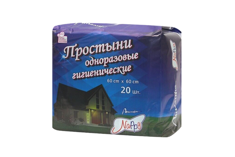 Простыни Ангелина Nappy гигиенические 60х60 см, 20 шт