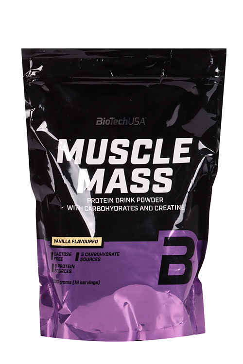 Гейнер BioTechUSA Muscle Mass ваниль, 1 000 г гейнер qnt 3000 muscle mass 1300 г ваниль