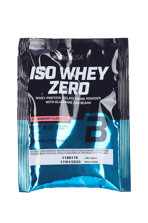 

Сывороточный протеин изолят BioTechUSA Iso Whey Zero клубника, 25 г
